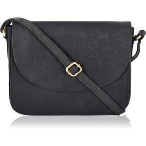 Genuine Leather E.black Crossbody Purse Women Adjustable Strap Zipper Pockets